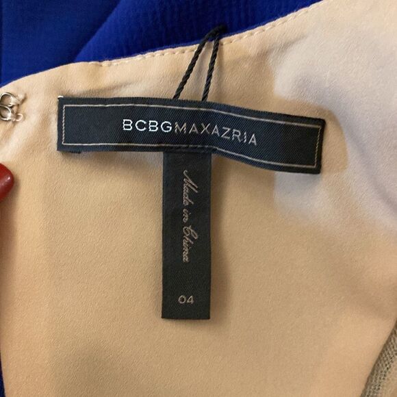 Bcbg Maxazria Elegant BlueCutout/ mesh Dress, US4 - Picture 9 of 10